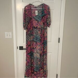 planet gold maxi dress Gold Metallic Pleated Maxi Dress main image 0